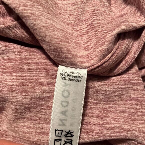 Kyodan Women's Pink Heathered Knee Length Short Sleeve Casual Dress - Picture 6 of 7